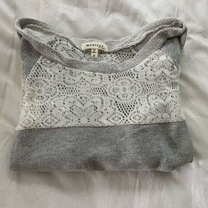Grey and White lace sweater
